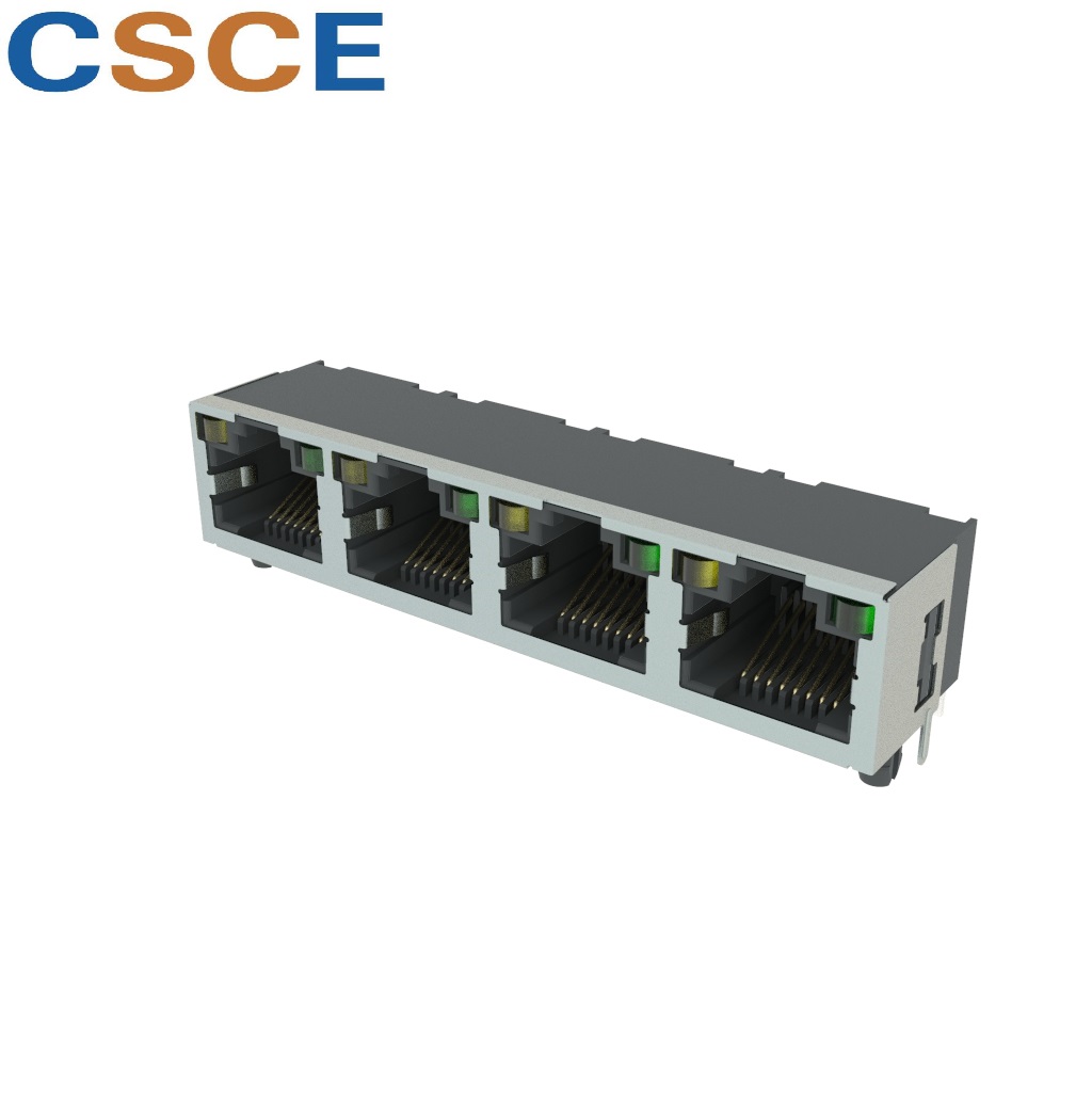 56S-H LED 1*4 8P8C D型半包