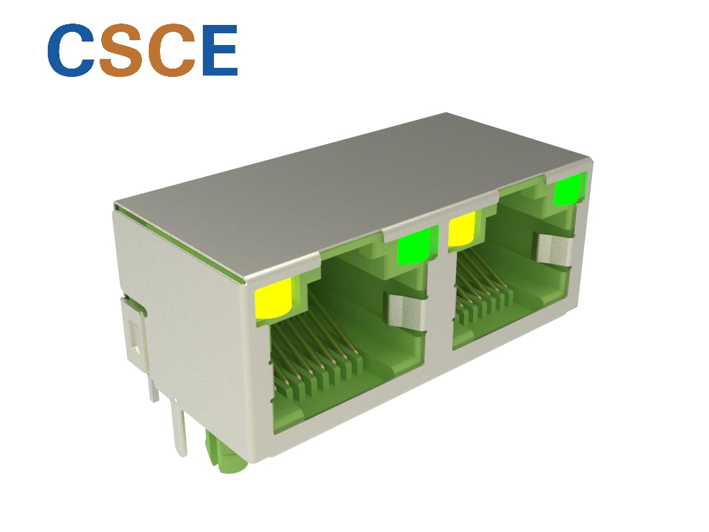 56S LED 1X2 8P8C D型(左黃右綠)